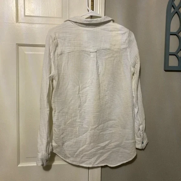 Women's White Button Down Shirt - Picture 2 of 4